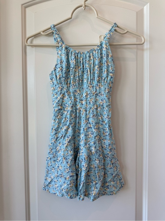 Ava & Yelly Other - Blue Floral Girls' One-Piece Romper